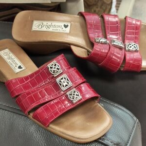 Brighton Red Sandals with Elegant Straps